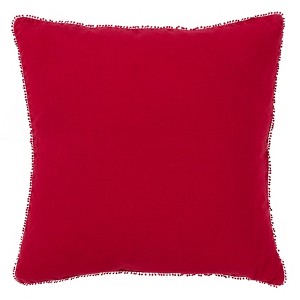 Saro Lifestyle Pom Pom Linen Throw Pillow Cover - 1 of 3