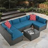 ELJGET 7 Piece Patio Furniture Set Outdoor Wicker Conversation Sets All Weather PE Rattan Sectional Sofa Set with Cushions & Coffee Table - 2 of 4