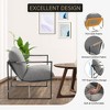 Sling Accent Chair with Metal Frame, Modern Comfy Living Room Chair, Upholstered Reading Chair with Shredded Foam Cushioning, Oversized Arm Chair - 3 of 4