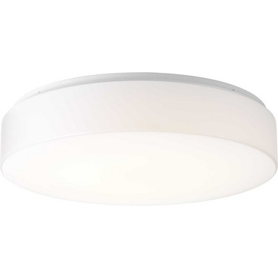 White Glass LED Drum Flush Mount Light for Indoor/Outdoor