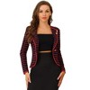 INSPIRE CHIC Women's Regular Fit Notched Lapel Button Decor Striped Blazer - 3 of 4