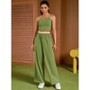 ATHLECHIC Women's Summer 2 Pieces Outfits Tracksuit Crop Camisole and Wide Leg Pants Lounge Sets - 2 of 4