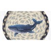 Earth Rugs Round Blue Whale Coaster – 7" Braided Jute Mat with Nautical Ocean-Inspired Design in Coastal Blue and Natural Tones - 3 of 3