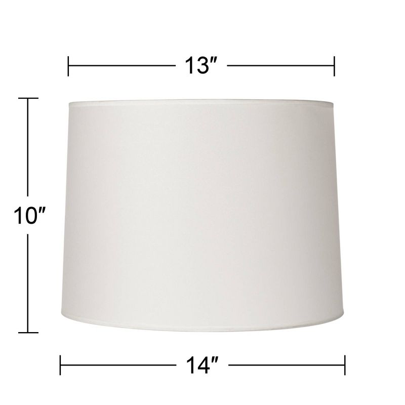 Springcrest Hardback White Medium Drum Lamp Shade 13" Top x 14" Bottom x 10" Slant x 10" High (Spider) Replacement with Harp and Finial, 5 of 8