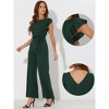 Allegra K Women's Sleeveless Ruffle High Waist Wide Legs Belted Jumpsuits - 2 of 4