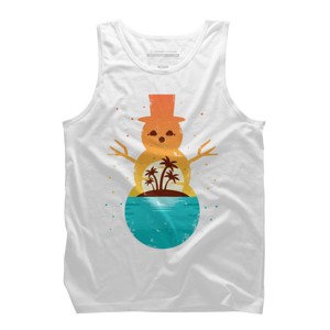 Men's Design By Humans Christmas in July Snowman Sunset By destiny29 Tank Top - 1 of 3