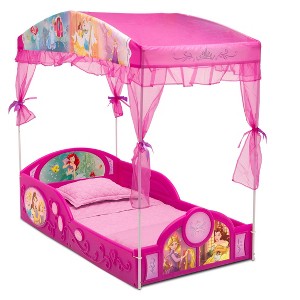 Disney Princess Sleep and Play Toddler Bed with Canopy - 1 of 4