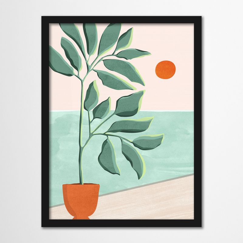 Americanflat Botanical Wall Art Room Decor - Sunset At The Beach House No1 by Modern Tropical, 1 of 7