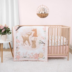 The Peanutshell Fairytale Forest Crib Bedding Set and Stuffie Plush Toy - 4 Piece Set - 1 of 4