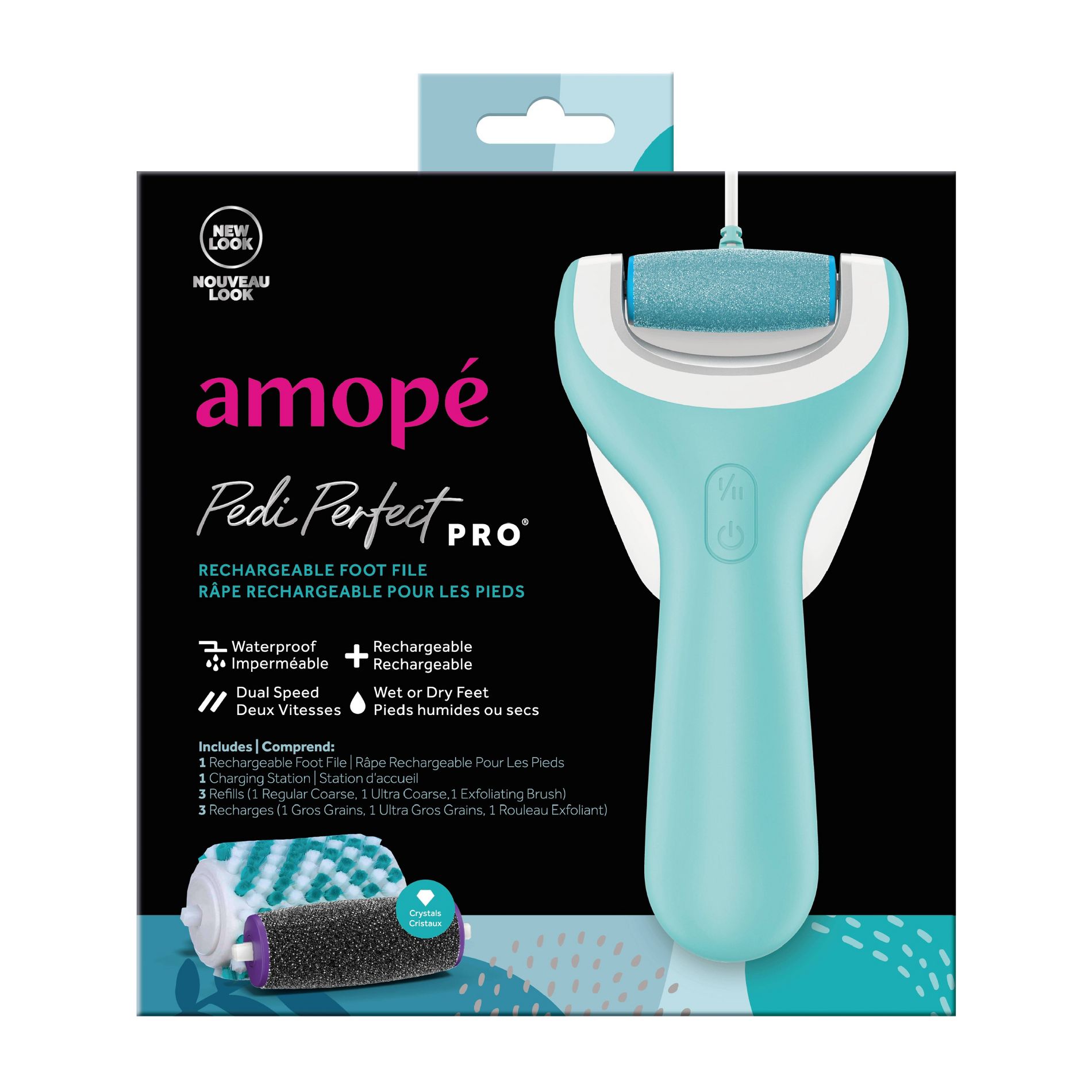 Amope Pedi Perfect Wet Dry Electronic Pedicure Foot File and Callus Remover