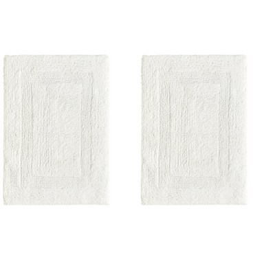 Ivory Soft Plush Cotton 2-Piece Reversible Bathroom Rug Set