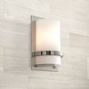 Minka Lavery Modern Wall Light Sconce Brushed Nickel Hardwired 6 3/4" Fixture Etched Opal Glass Shade for Bedroom Bathroom Reading - 2 of 4