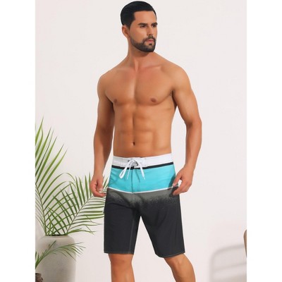 INSPIRE CHIC Men's Summer Colorblock Drawstring Shorts with Side Pocket 2 Packs 1 Blue Black 1 Dark Blue 36 — фото 3