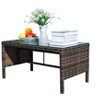 Vynxaria Outdoor Patio Coffee Table - Clear Tempered Glass, 30.75x17.5x15 inches, Wicker Sectional Sofa Set Compatible - 2 of 4