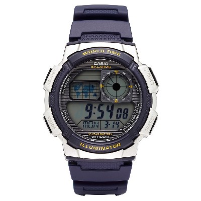 Casio Men's 10 Year Battery Stainless Steel Digital Watch - Silver  (ae2000wd-1av) : Target