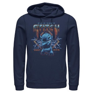 Mens Lilo & Stitch 80s Rocker Stitch Lightweight Hoodie - 1 of 4