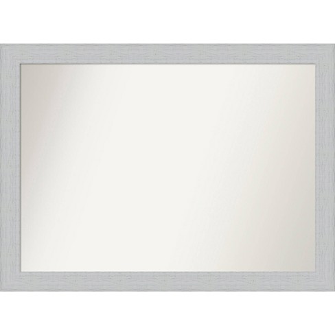 42" x 31" Non-Beveled Shiplap White Wood Bathroom Wall Mirror - Amanti Art: Modern Rectangle, Includes Mounting Hardware - image 1 of 4