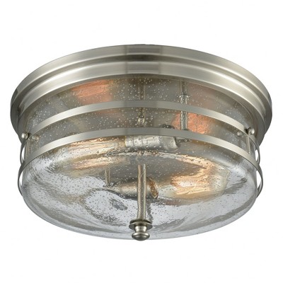 Elk Home Port O'Connor 2 - Light Flush Mount in  Satin Nickel