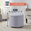 Ornavo Home Upholstered Round Tufted Storage Ottoman with Wooden Legs - 2 of 4