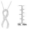 Haus of Brilliance Silver 1/10 cttw Diamond Ribbon Pendant Necklace - 4 of 4