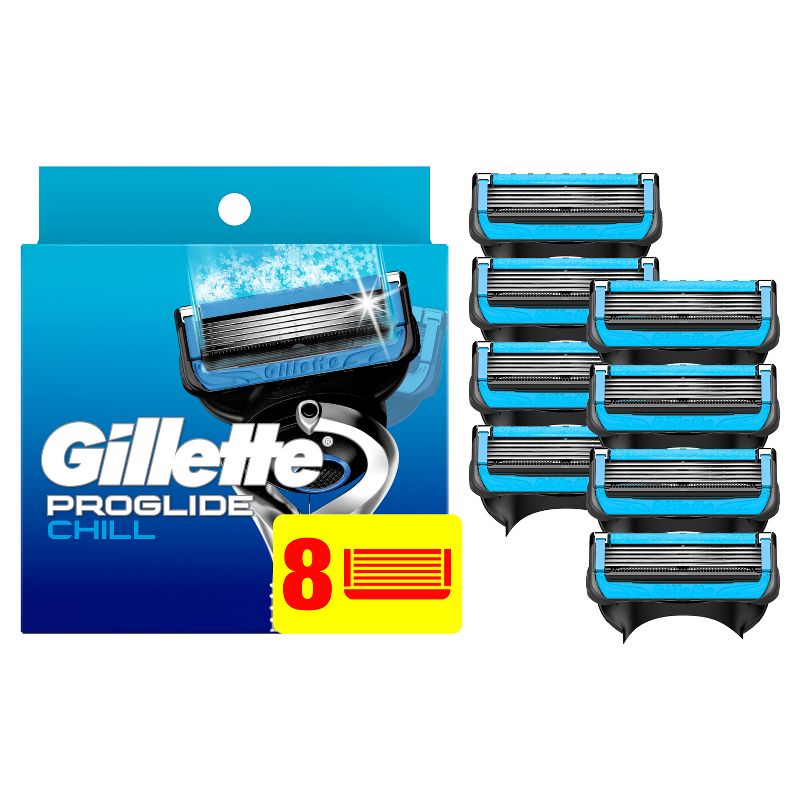 Gillette ProGlide Chill Razor Refills for Men - 8 Blade Refills, 1 of 9