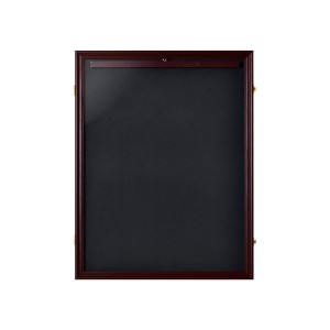 Slickblue Wall-Mount Sports Jersey Frame, Velvet-Lined, Key Lock for Protection, 31.5x23.6in, Black/Brown - 1 of 4