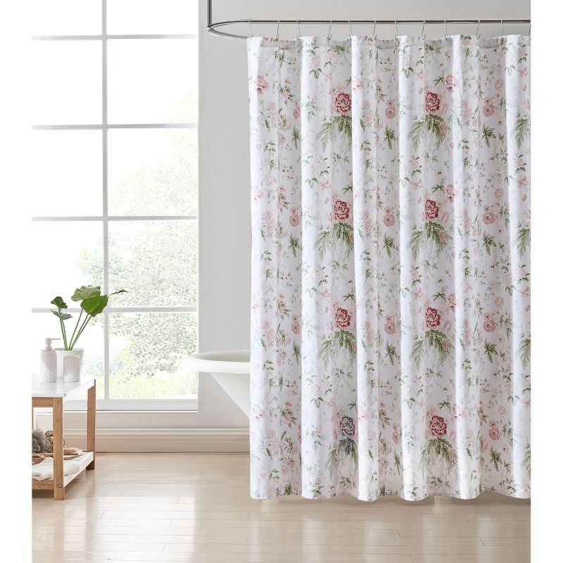 Breezy Floral Shower Curtain Bright Pink - Laura Ashley, 2 of 6