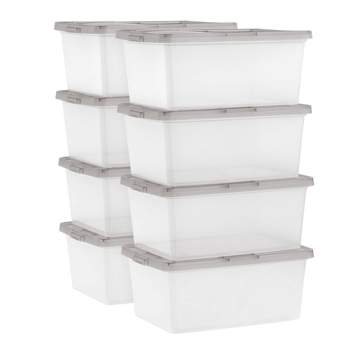  Hefty HI-RISE Clear Plastic Bin with Smoke Blue Lid (6 Pack) - 72  qt Storage Container with Lid, Ideal Space Saver for Closet Shoe Storage  Bins and Under Shelf Storage 