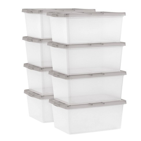 Iris Usa 10pack Medium Clear Plastic Storage Containers With Latching Lid  For Pencil Box, Lego, Crayon : Target