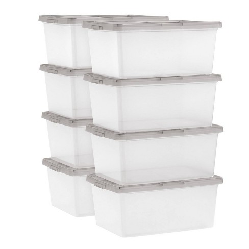 Life Story Clear 6-Quart Storage Bins with Red Lids, 6-Pack