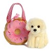 Aurora Fancy Pals 7" Yummy Puppy Pet Carrier Pink Stuffed Animal - 3 of 3