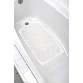 17"x29" Skid-Resistant Ultimate Loofah Tub Mat White - Zenna Home