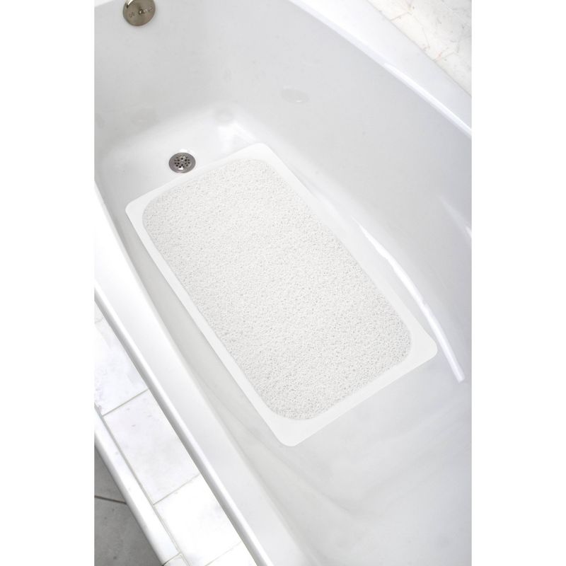 17&#34;x29&#34; Skid-Resistant Ultimate Loofah Tub Mat White - Zenna Home, 1 of 6