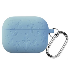 Vena For Apple AirPods Pro 3 Case Cover Silicone Floral, Protective Cover Compatible with MagSafe AirPods Pro Gen 3 3rd Generation, Blue - 1 of 4