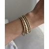 14K-18K Gold Plated Simulated Diamonds Bezel Set Tennis - Round Pear Heart Statement Bride Gold Bracelet Stack - Sizes 6.5-7.5 Inch - 3 of 4