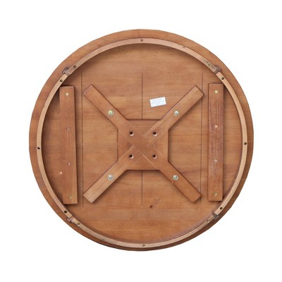 Distressed Oak 30" Round Solid Wood Pedestal Dining Table