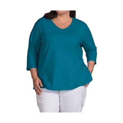 Women's 3/4 Sleeve V-Neck Tee - Plus - On The Plus Side