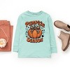 The Juniper Shop Coquette Pumpkin Season Leopard Youth Long Sleeve Tee - XL - Seafoam - 3 of 4