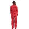 #followme  Womens Printed Microfleece Button Front PJ Pant Set with Socks / Winter Pajamas - 3 of 4