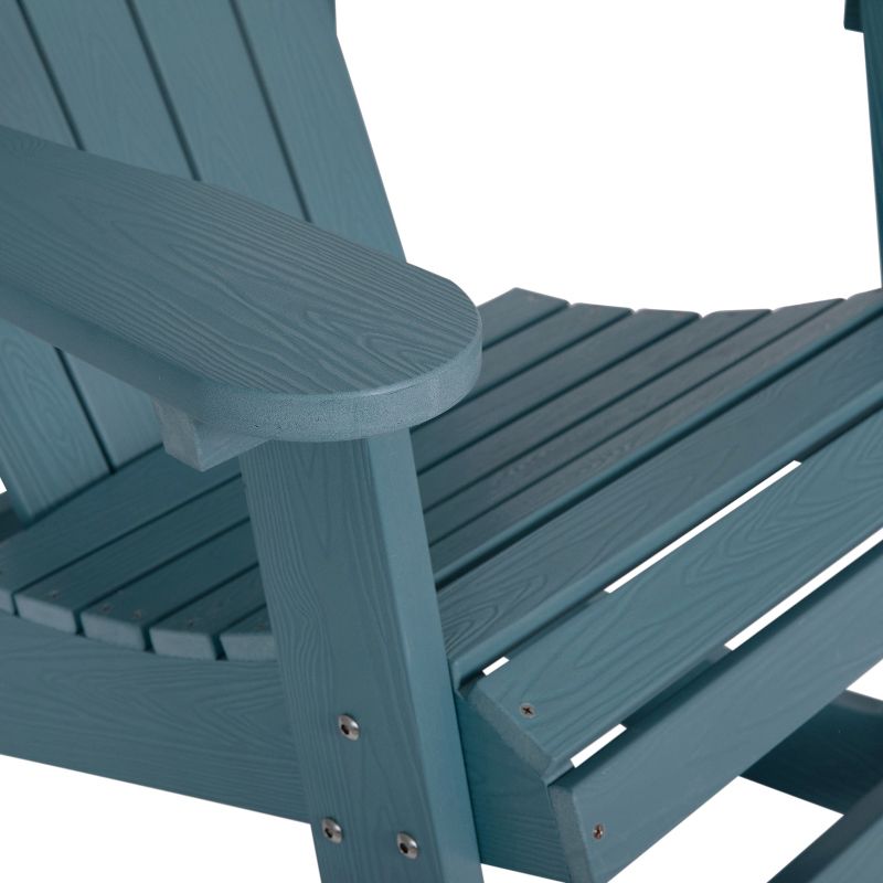 Merrick Lane Set of 2 All-Weather Polyresin Adirondack Rocking Chair with Vertical Slats, 6 of 13