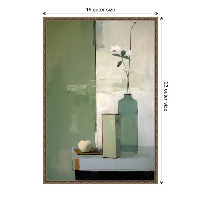Amanti Art Green Still Life by Treechild Canvas Wall Art Print Framed 16 x 23-in.
