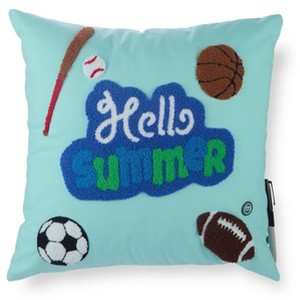 Memoi Boys Sports-Themed Summer Camp Autograph Pillow with Marker Sky Blue One Size - 1 of 3