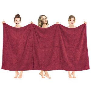 American Soft Linen 100% Cotton Turkish Oversized Bath Towel Sheet, 40x80 inches Extra Large Bath Towel Sheet - 1 of 4