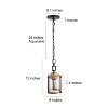 LNC Roth 1-Lights  6" Farmhouse Cylinder Mini Pendant  Lights, Matte Black and Brown  Wood Grain with Clear Glass Shade - 3 of 4