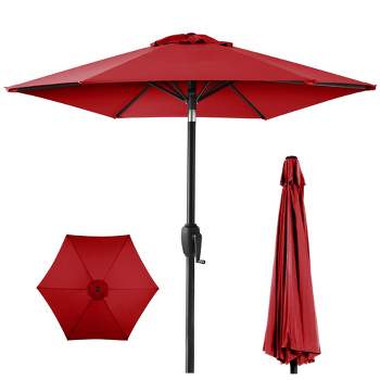 Best Choice Products 7.5ft Heavy-Duty Outdoor Market Patio Umbrella w/ Push Button Tilt, Easy Crank