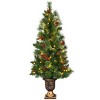 Costway 3ft Pre-Lit Christmas Entrance Tree In Urn w/ 40 LED Light Red Berries Pine Cone - 2 of 4