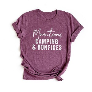 Simply Sage Market Women's Mountains Camping and Bonfires Short Sleeve Graphic Tee - 1 of 2