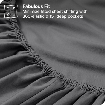 Gray Twin XL Organic Cotton Sateen Deep Pocket Sheet Set