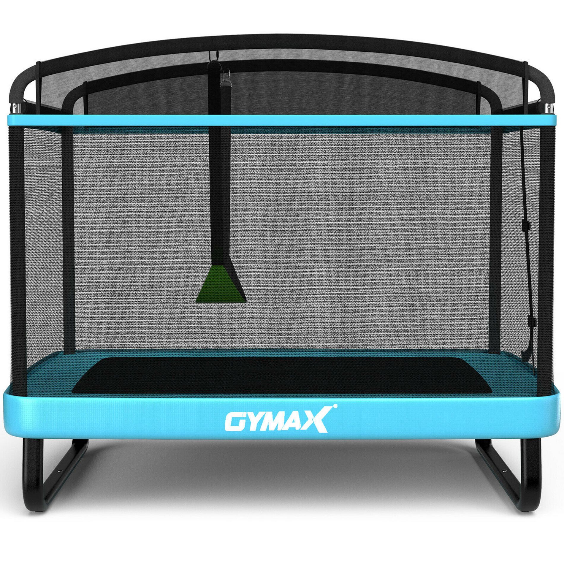 Costway 6FT Kids Recreational Trampoline W/Swing Safety Enclosure Indoor/Outdoor Blue