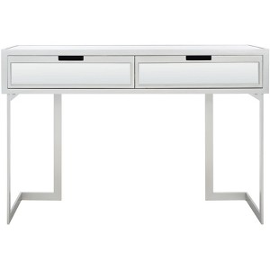 Enzo 2 Drawer Mirrored Desk - Silver/Mirror - Safavieh - 1 of 4